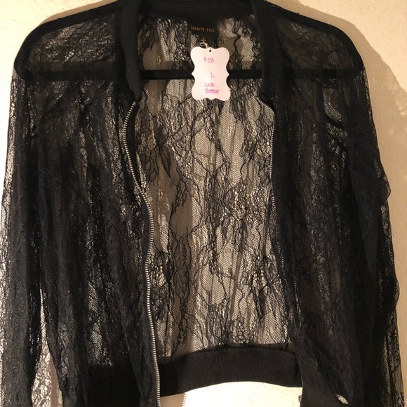 Lace Bomber Jacket - Picture 4 of 5